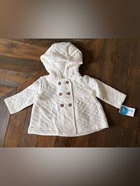 NWT Carter's Quilted Hooded Baby Jacket in White